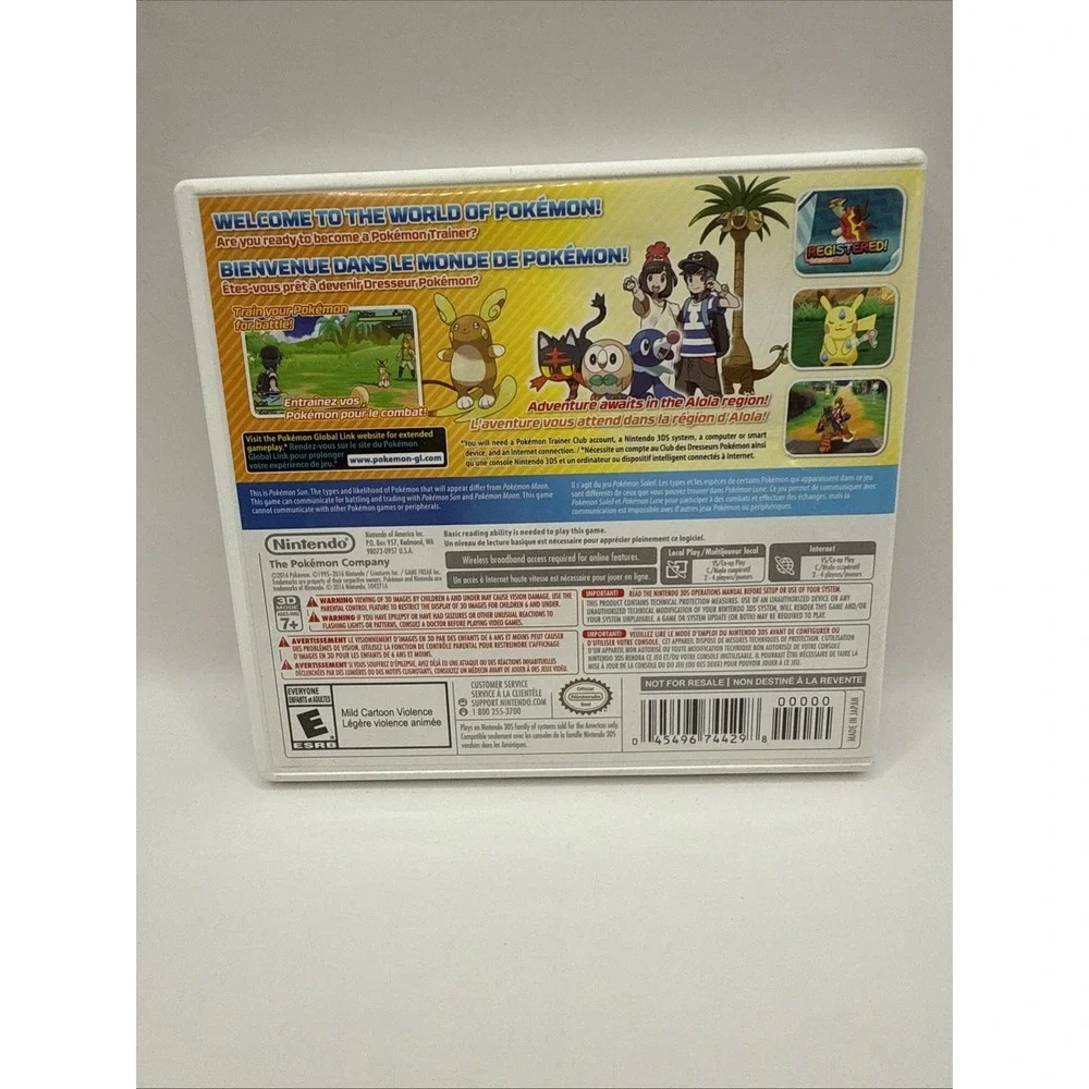 Pokémon Sun (Nintendo 3DS, 2016) No Insert‎ See Photos